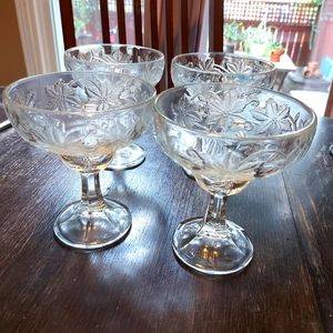 Princess House Fantasia Margarita Glasses, Qty 4
